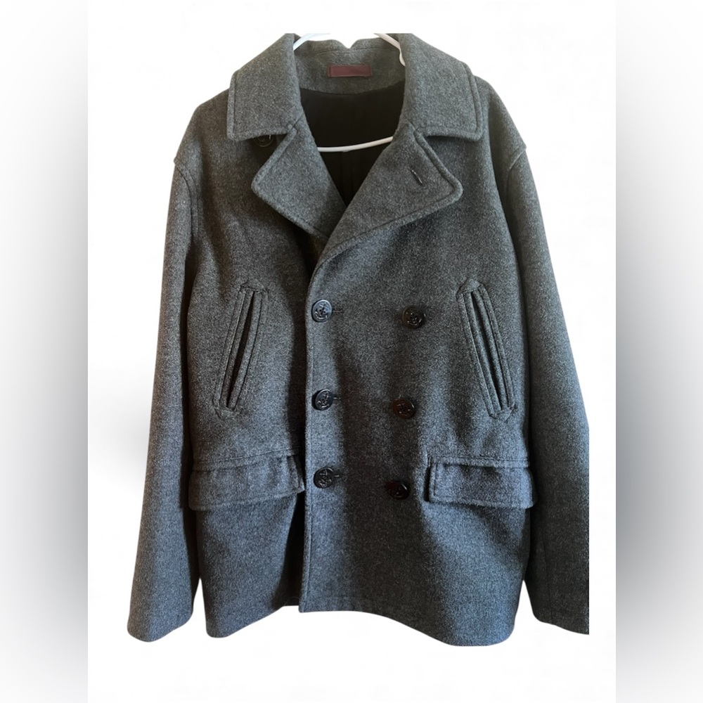 Men's Gray Peacoat